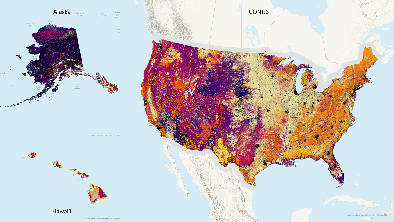 A map of LANDFIRE Vegetation Departure for the Contiguous US, Alaska, and Hawaii.