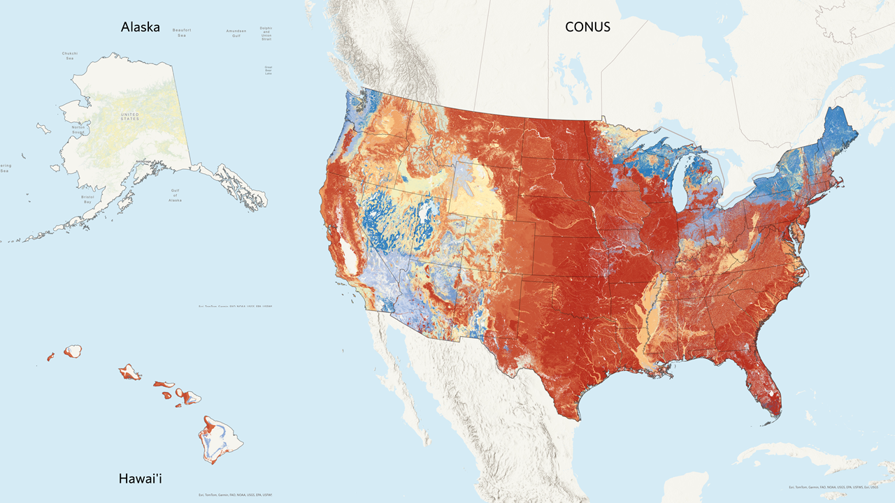 A map of the Fire Return Interval data for the Contiguous United States, Alaska, and Hawaii.