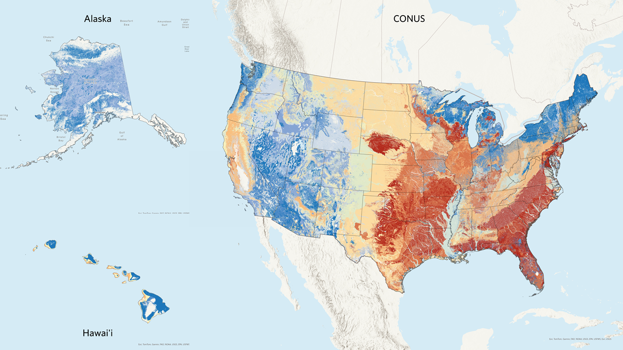 A map of the Fire Return Groups data for the Contiguous United States, Alaska, and Hawaii.